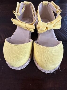 Janie and Jack Yellow Bow Espadrille Sandals